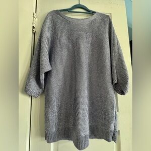 Chico's Shimmering Lavender Silver Crew Neck Sweater